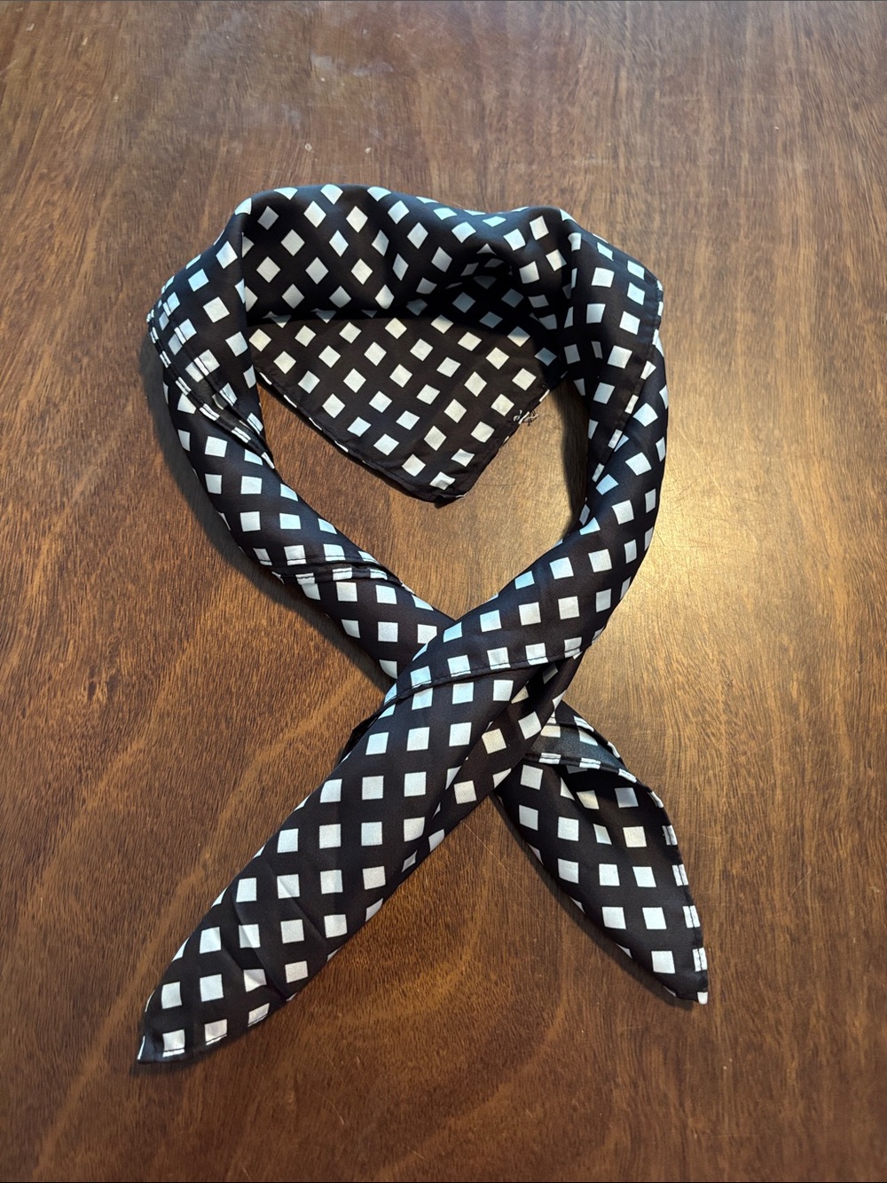 GAP Black and White Geometric Silk Scarf